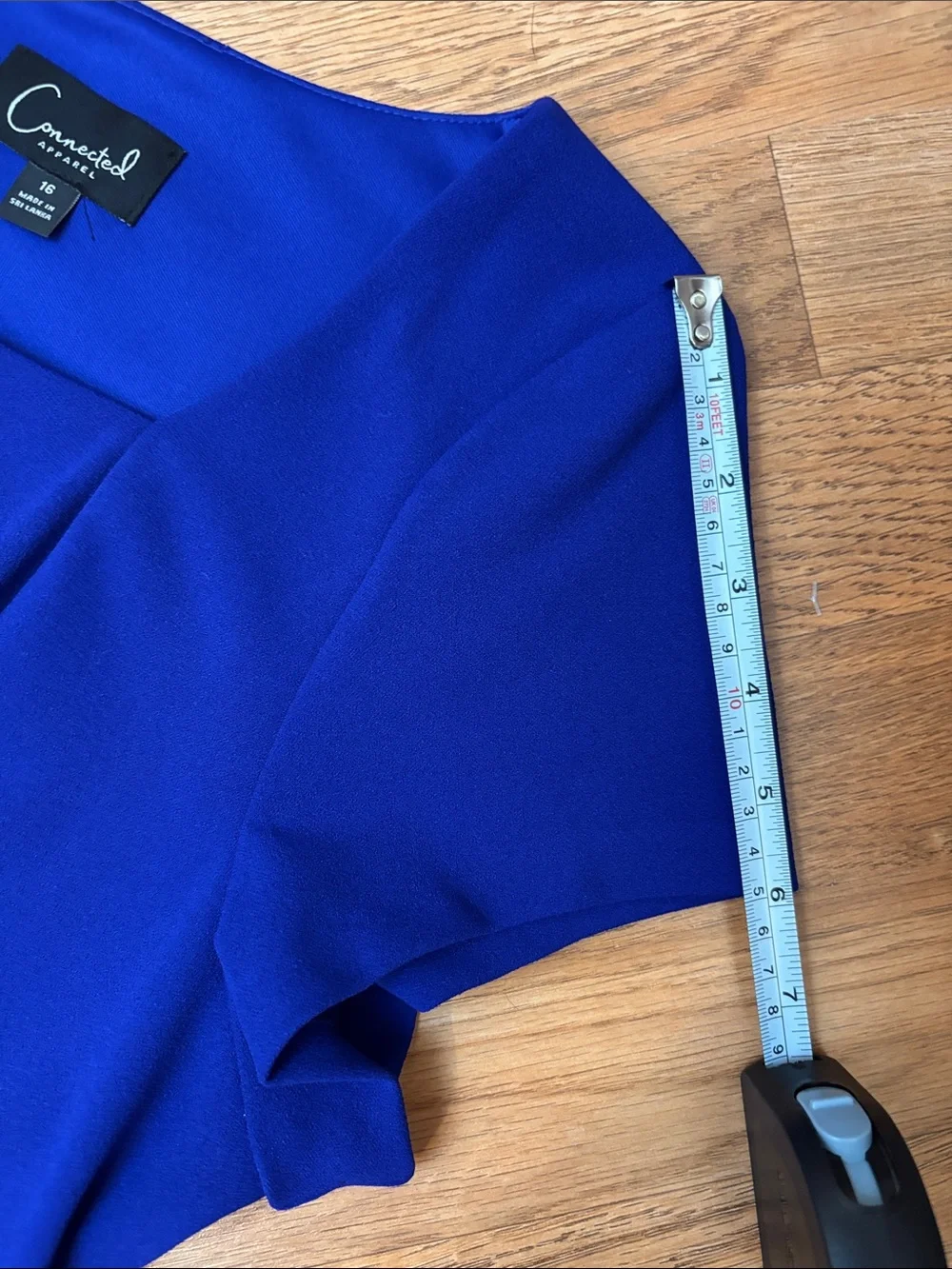 Connected Apparel Vibrant Royal Blue Square-Neck Midi Dress Size 16